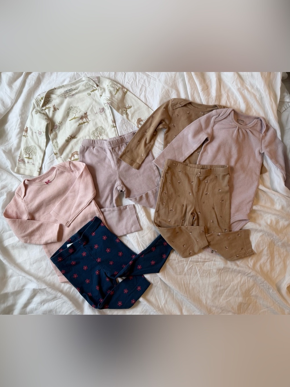 Carter’s 7-piece bundle. Spring onesies and pants lot. 18months